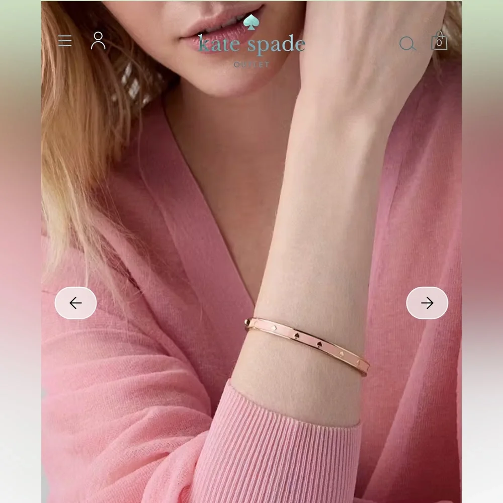Kate spade spot the spade bangle bracelet gold pink 🩷♠️ - Picture 6 of 11